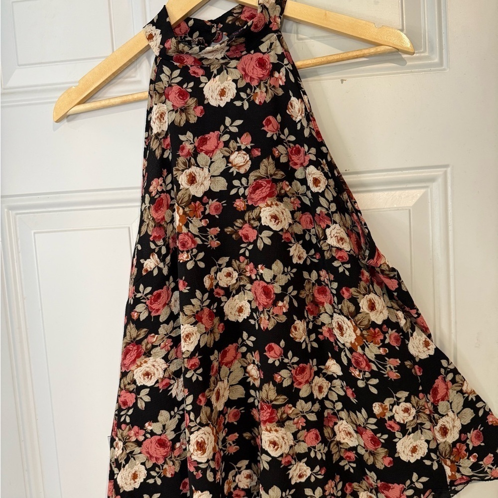 Floral Black and Red Women's Skirt